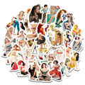 50pcs Vintage Sexy Pinup Girl Nostalgia Woman Lady Beautiful Graffiti Fashion Stickers