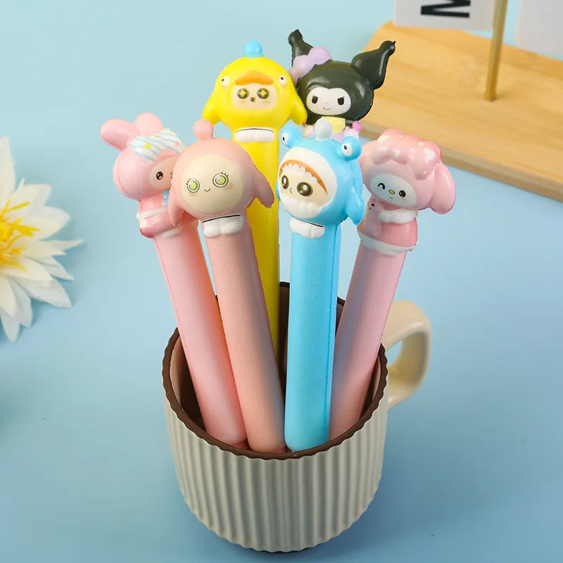 Cute Cartoon QQ Ballpoint Pen 0.5mm Writing Width Plastic Stress Relief Q-Bomb Gel Pen Neutral Vent Children's Toy