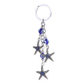 Classic Fashion Glass Elephant Starfish Small Tree Lucky Amulet Keychain Turkey Hamsa Hand Blue Eyes Bag Car Pendant