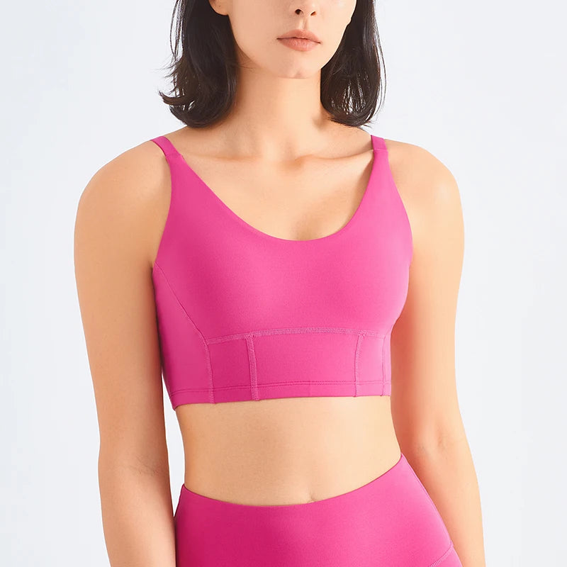 FLW High Quality Yoga Wear Sports Bra Padded Yoga Bra Tops Custom Logo Fitness Soft Yoga Bra