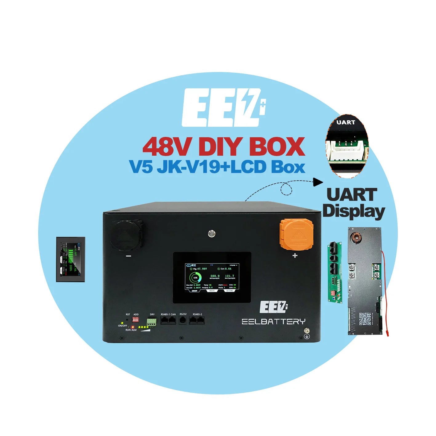 Promotion EEL V5 jikong V19 BMS DIY Kit 16S LiFePO4 280Ah 314Ah JK BMS for Solar Energy Storage JK BMS 48V Battery Boxes