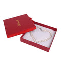 Luxury Red Paper Cardboard Pearl Box Inner Heart Shape Jewelry Boxes Customized Logo Necklace Packaging