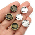 20pcs 12mm Inner Size Bronze Antique Silver Color With 2mm Hole Beading Cabochon Base Cameo Blank Setting DIY Jewelry