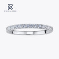 Rochime Fashion Half Circle Diamond Narrow Cubic Zirconia Band Ring 925 Sterling Silver Rhodium Plated  Ins Style Jewelry