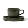 DXC Factory Wholesale Reactive Green Eco-friendly Porcelain Tea Cups Personalized Small Ceramic Espresso Coffee Cup and Saucer