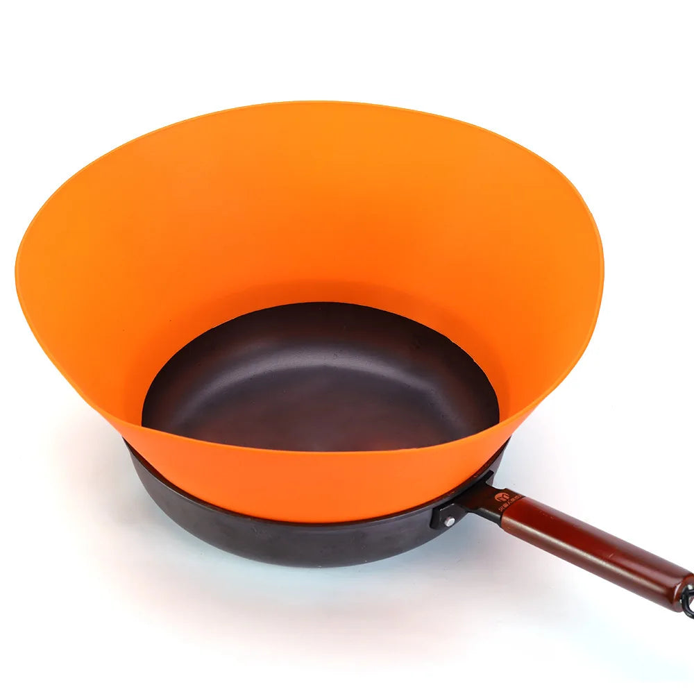 Custom Orange 22-28CM Silicone Frying Wall Oil Splatter Guard Splash Proof Pot Cover Lid Eco-Friendly Durable for Cooking