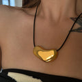 2024 Dazan New 18k Gold Plated Tarnish Free Stainless Steel Vintage Love Irregular Designer Mirror String Necklace for Gift