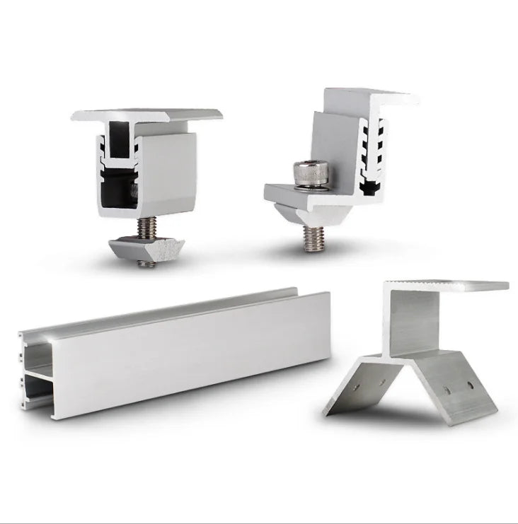 Custom Stainless Steel Aluminum Solar Panel Mounting Structure PV Bracket Tile Roof Clamp Fixture QINKAI STF 12-year Warranty