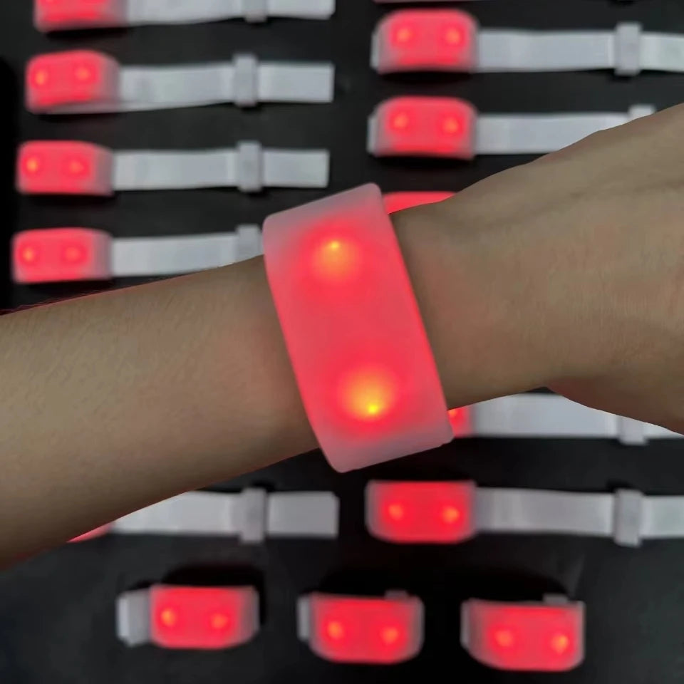 Dmx Control Led Flashing Wristband for Event Custom Logo Remote Controlled Led Luminous Bracelet for Rave Party Concert Sport