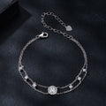 Factory Wholesale 0.5Carat Sparkling Moissanite Double Layer Bracelet with GRA Certificate for Women Simple Classic Design