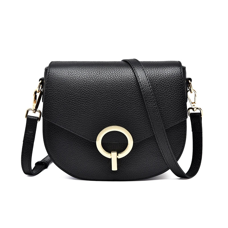 Fashion New Leather Handbag Messenger Bag Classical  Retro Saddle Bag Shoulder Bag