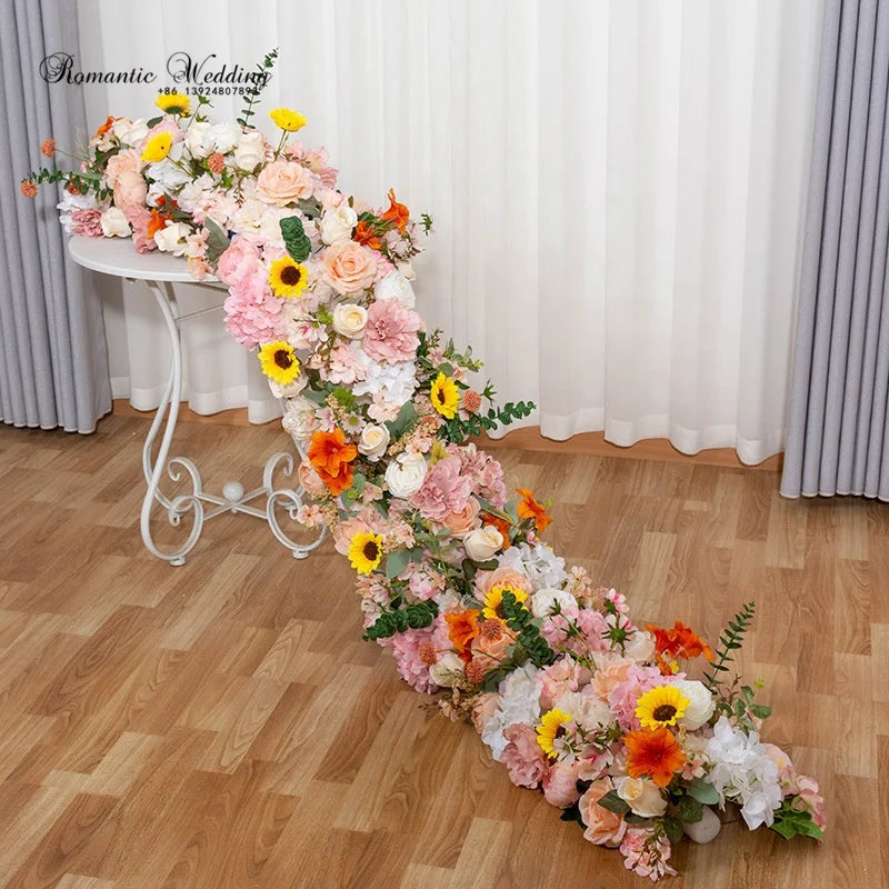 Luxury Long Artificial Flower Arrangement for Outdoor Wedding Arch Decor Flower Row Road Lead Party Scene Christmas New Year
