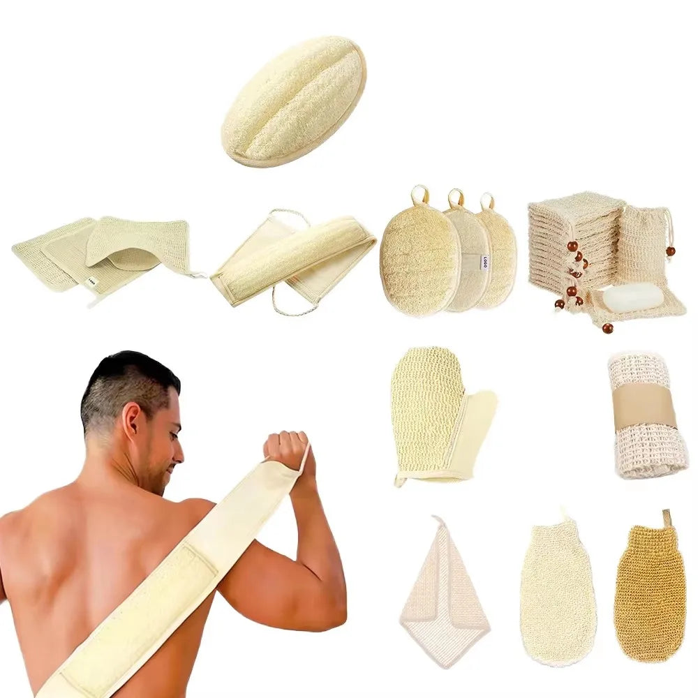 Natural Eco Friendly Wash Cloth Shower Exfoliating Body Massage Sponge Bath Sisal Gloves Spa Skin
