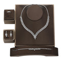 Jewelry Set Fashion Luxury Zirconia Necklace Bracelet Earrings Ring Wedding 4pcs Jewelry Sets Exquisite Set  Bisuteria BN8553