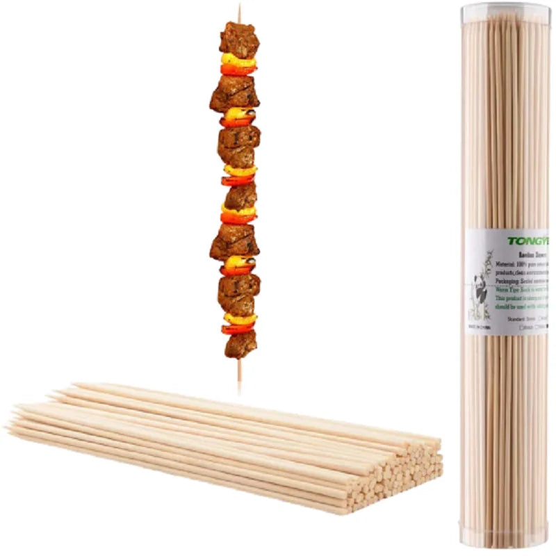 Factory Price  Eco-friendly Disposable Natural 5mm* 36inch Round/Pointed Fruit BBQ Bamboo Skewers