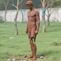 Antique Custom Rustic Sculpture Life Size Rusted Metal Art Garden Large Corten Steel Rusty Man Statue Sculpture