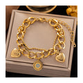 New Simple Trendy 4 Designs 18K Gold Plated Tarnish Free Stainless Steel Enamel Blue Devil Eye Bracelets for Women