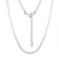 RINNTIN SC44 Solid 925 Sterling Silver Handmade Italian 1.8mm Flexible Flat Herringbone Chain Necklace