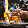 280ml Square Scotch Crystal Whisky Tasting Glass Lead-Free with Heavy Base Unique Design for Birthday Gift Carton Packed