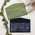 Factory Seller Customized New Design Envelope Transparent Gold Travel Ticket Acrylic  Wedding Invitation