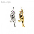 PM47419 Copper Jewelry Cubic Zirconia Micro CZ Paved Animal Bird DIY Charm Pendant Minimal Minimalist Gift for Women