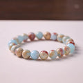 New Style LIght Green 8MM Agalmatolite Stone Beads Natural Stone Bracelet for Women and Men
