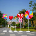 Outdoor Fiberglass Candyland Theme Giant Resin Candy Cane Sculpture Props Decoration Can Be Customized