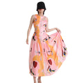 TWOTWINSTYLE Round Neck Casual Women's Dress Sleeveless High Waist Lady Elegant Dress for Women