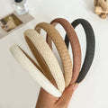 2cm Sponge Padded Straw Cords Braided Headbands Women Summer Hairbands Chunky Hair Hoops