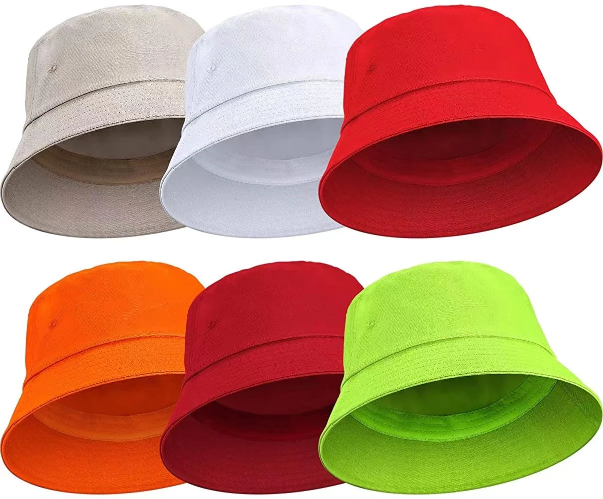 Promotion Wholesale Cotton Bucket Hat Custom Logo Printed Embroidery Bulk Solid Plain Design for Casual Outdoor Travel-for Women