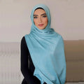 Fashion Islamic Wear Velvet Satin Hijab Muslim Women Wrap Silky Soft Non Transparent Headscarf  Metallic Shimmer Hijab