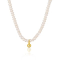 Fine Jewelry Trendy Handcraft Freshwater Pearls Beaded Necklace with Gold/Silver Charm Ball