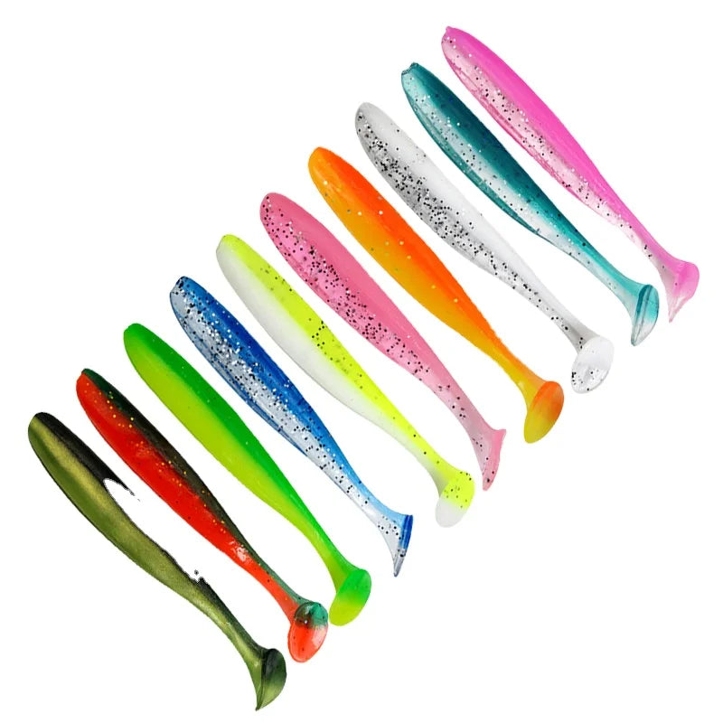 DORISEA Wacky Worm Grubs Fishing Bait Lure Bluk Package 6cm 7cm 9cm 12cm Soft PVC for Bass Fishing in Rivers and Lakes