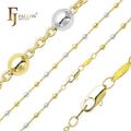 3mm FJ Fallon Fashion Jewelry Cable Link Beads Chain Plated in 14K Gold Two Tone Brass Based