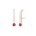 LOZRUNVE 925 Sterling Silver Gold Gemstone Ruby Sapphire Emerald CZ Bar Ear Hook Earring