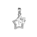 14.6mm Big Fine 925 Sterling Silver Hollow Micro Insert Zircon Double Layer Star Pendant for Jewelry Making Supplies