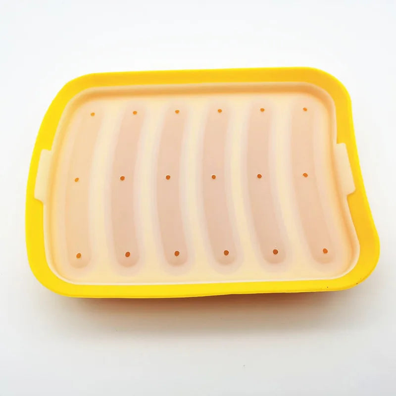 BPA-Free Non-Stick Silicone Sausage & Hot Dog Baking Mold 6 Cavity Baby Food Mold for Cake & Candle Molds