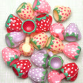 Hot Selling 100Pcs/Lot Kawaii 3D Strawberry Cup Resin Embellishments Ornaments For Doll House Kitchen Room Party DIY Accessories