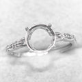 Sterling Silver 6mm/8mm Semi Mount Ring Frame Empty Blank Support Claws Setting S925 Base Without Center Stone for Inlay DIY