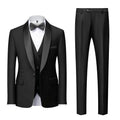 Wholesale Men's 3 Pieces Business Suits Elegant Solid Slim Fit Double Breasted Beaded Party Blazer Vest Pants Set Dinner Suit