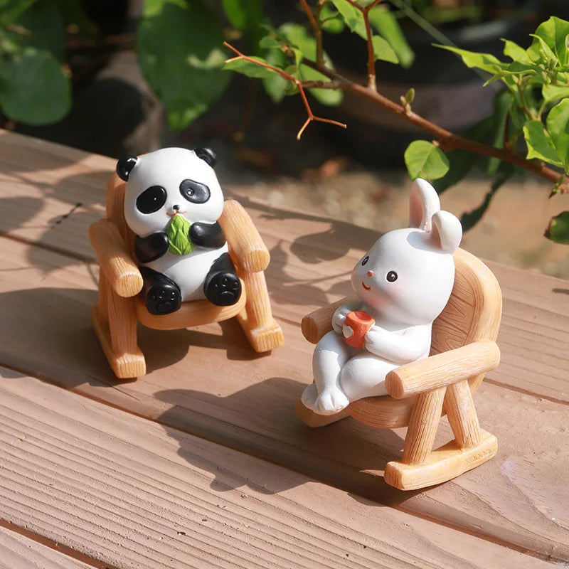 Wholesale Cute Panda Leisure Chair Resin Jewelry Creative Stress Relief Gifts Office Desk Decoration Stress Relief Toys