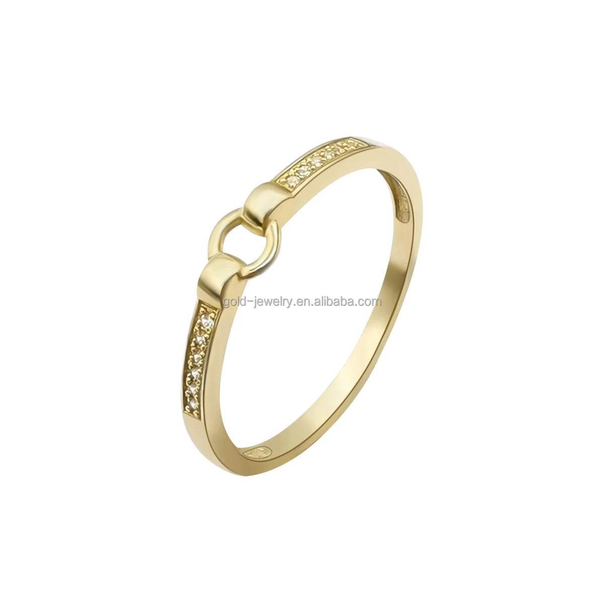 Professional 9K Real Gold CZ Stone Finger Ring Wholesale Women's Gold Engagement Ring Fine Jewelry