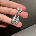 Light Luxury Platinum Plated Trendy Water Droplet Freshwater Pearl Earrings 6-7mm Natural High Quality Must-Have Jewelry for