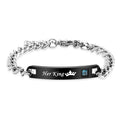Stainless Steel Couples Bracelets Women Men Her King His Queen Love Bangles Valentine's Day Gift