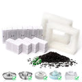8 Pack Automatic Eco-Friendly Cat Pet Fountain Replacement Filters Carbon 2 Pack Foam and Ceramic Cake for Cat Water Fountains