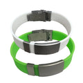 Silicone Alert Band for Men & Women Kid with Free Engraving Adjustable Stainless Steel  Emergency ID Bracelets Wristband