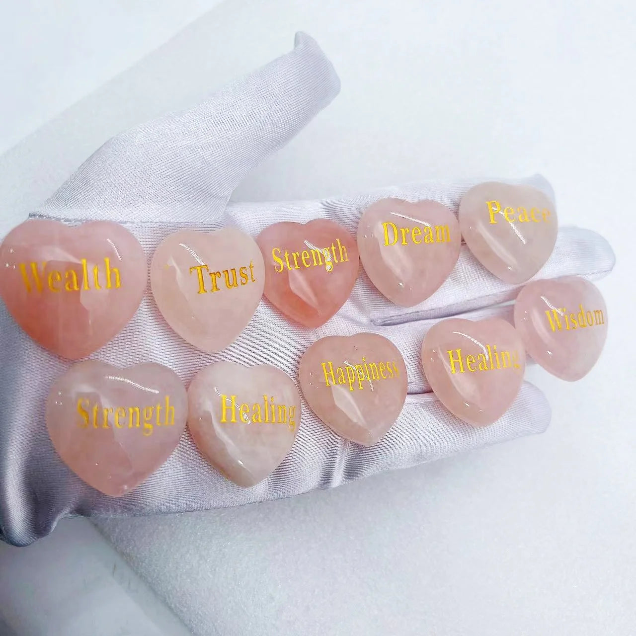 Factory Cheap Price Wholesale Natural Rose Quartz Hearts With Letters Crystal Hearts for Wedding Gift