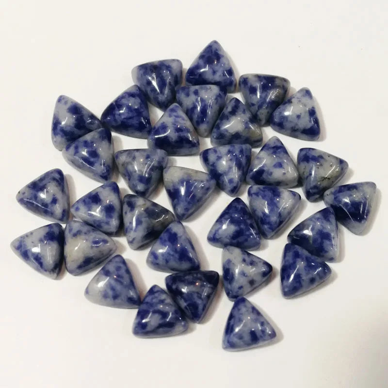 Huiying Wholesale Natural Fancy Blue Spot Stone Polished 10Mm Triangle Cabochons Crafts