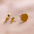 Men's Hip Hop 316L Stainless Steel Piercing Earrings Engravable Name Letter 10mm Blank Round Flat Top Stud Earrings for Women