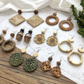 Fashion Designer Jewelry Hawaii Handmade Environment Friendly Wood Flower Bamboo Rattan Earring for Women
